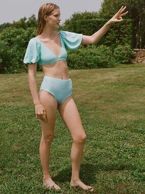 Boamar | Skye Puff-Sleeved High Waist Bikini | NWT